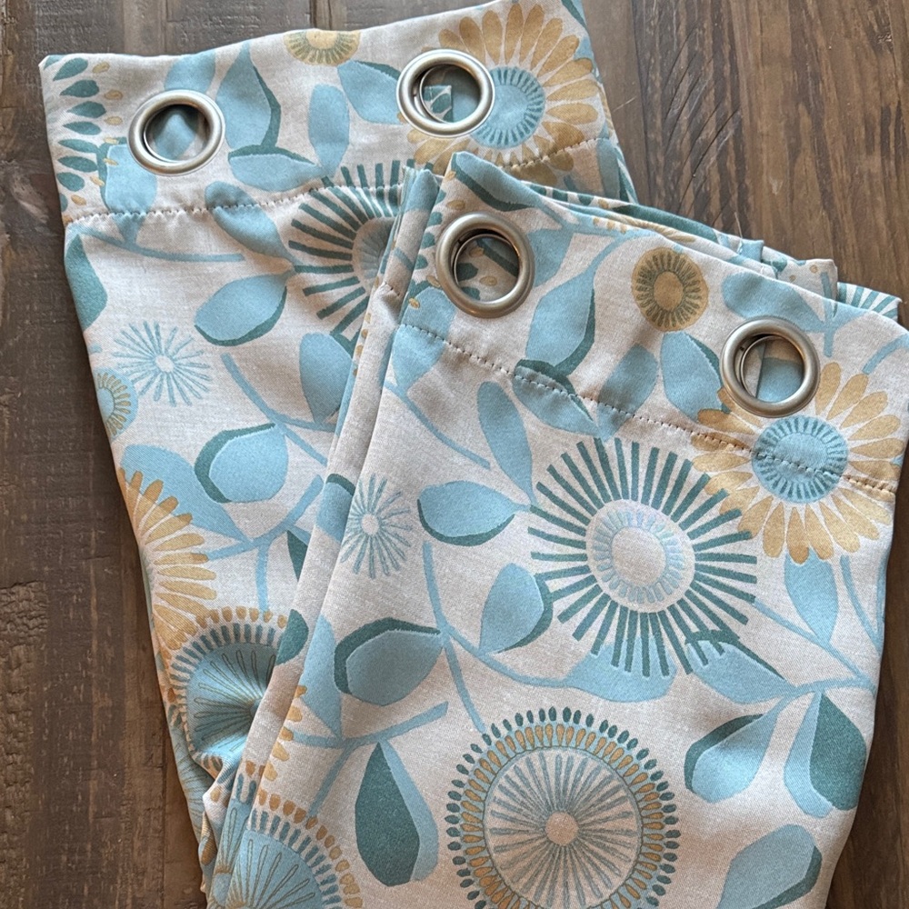 Floral Grommet Blackout Curtains